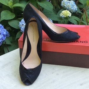 Arturo Chiang Black Linen Shoes